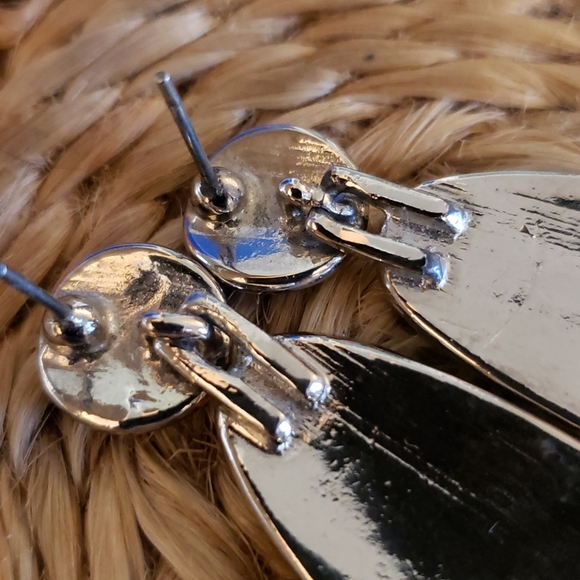 Modernist Style Drop Earrings - Picture 3 of 3